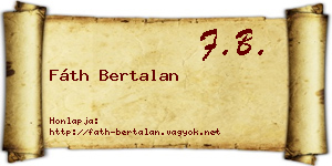 Fáth Bertalan névjegykártya