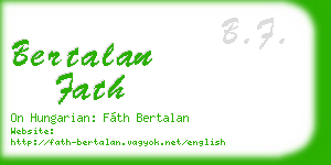 bertalan fath business card